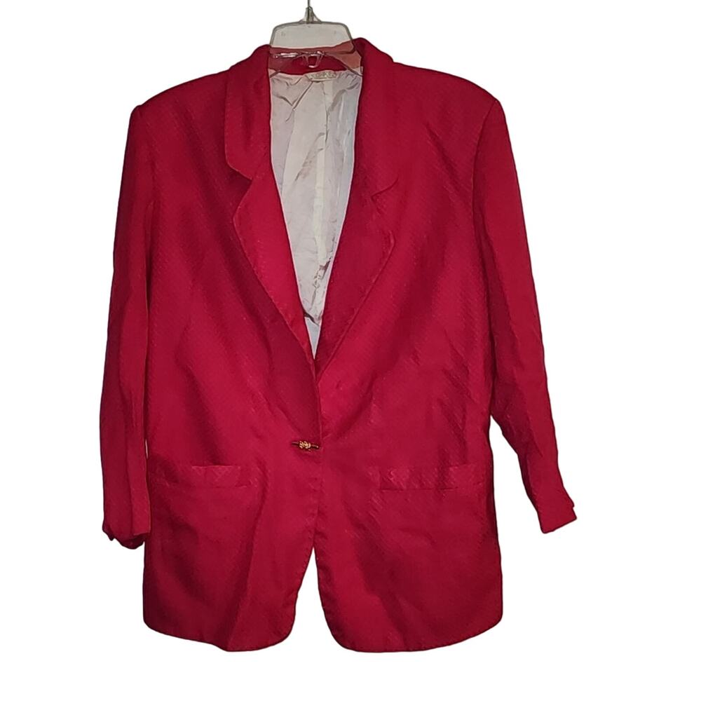 Vintage Corbin Raspberry Pink Jacket, Single Button Closure Size 14